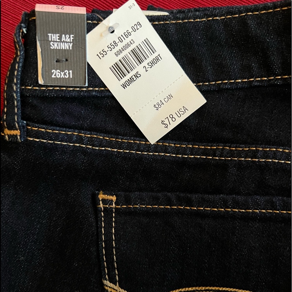 Abercrombie & Fitch Skinny Jeans, NWT, 26x31, Dark Denim
